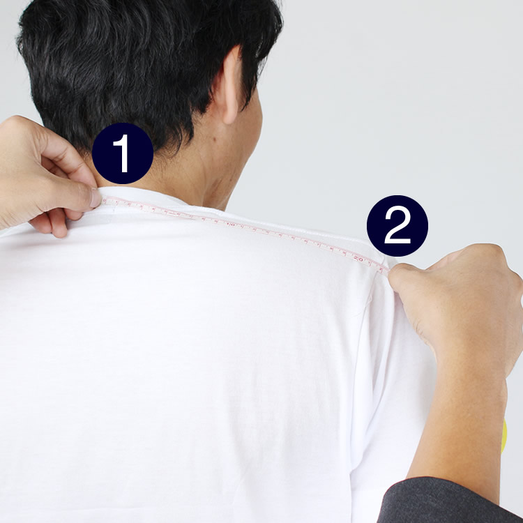 1.ワイシャツの裄丈の測り方